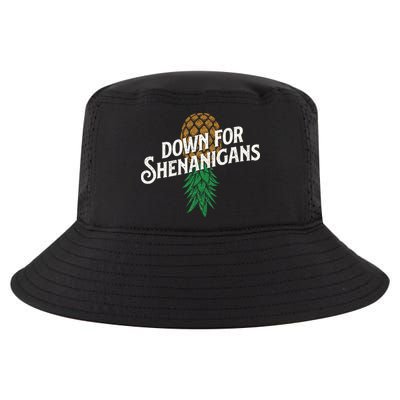 Down For Shenanigans Swinger Couple Upside Down Pineapple Cool Comfort Performance Bucket Hat