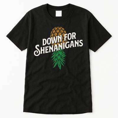 Down For Shenanigans Swinger Couple Upside Down Pineapple Tall T-Shirt