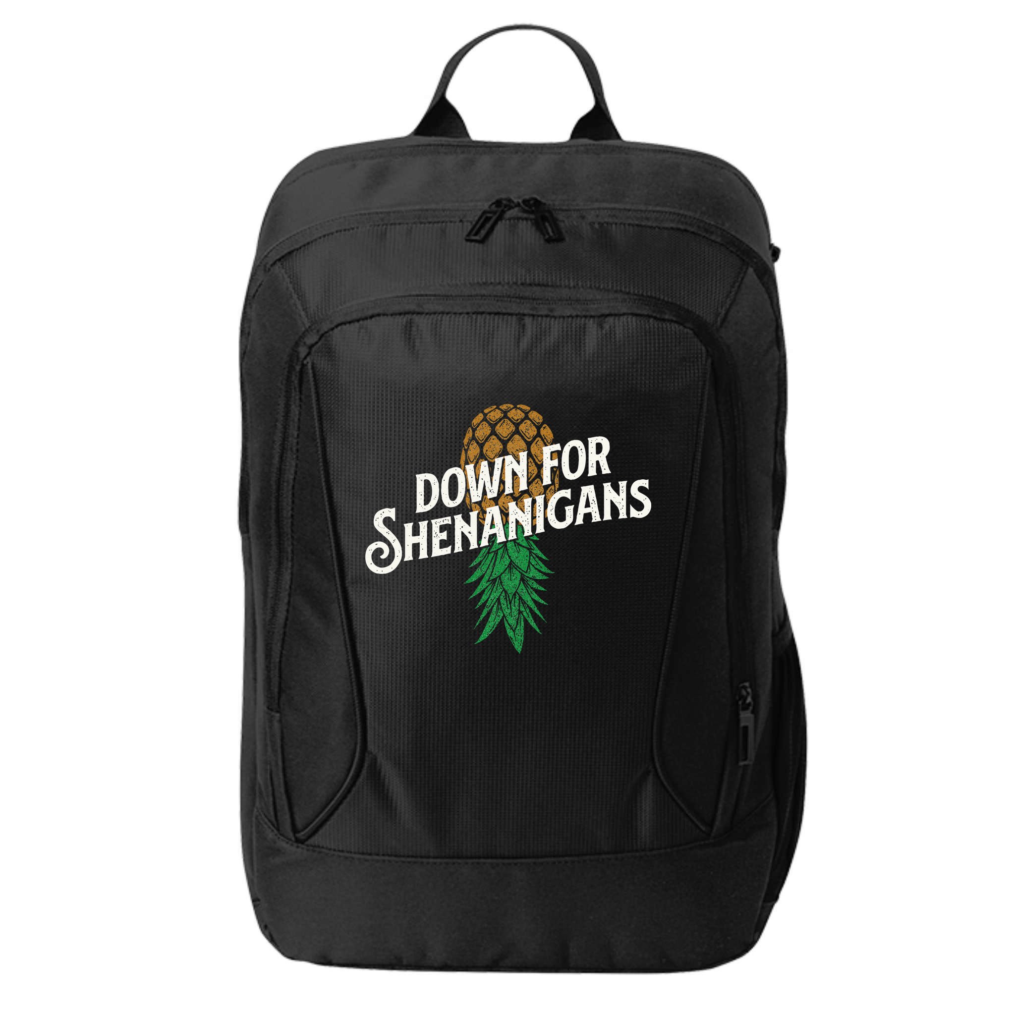 Down For Shenanigans Swinger Couple Upside Down Pineapple City Backpack
