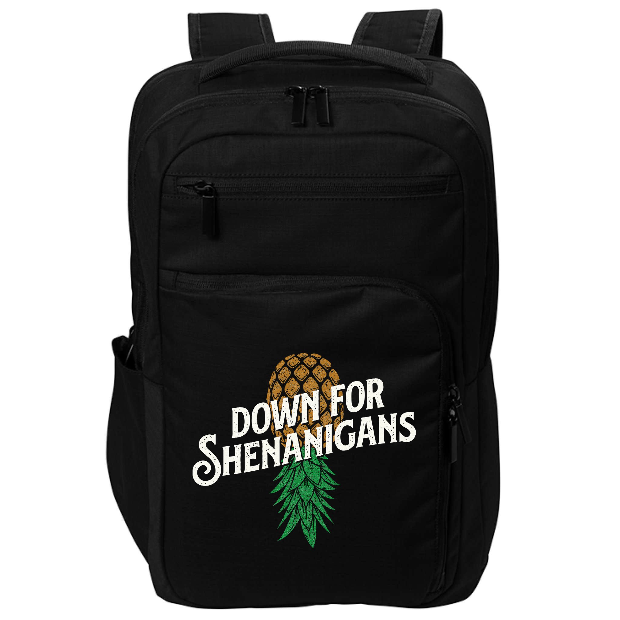 Down For Shenanigans Swinger Couple Upside Down Pineapple Impact Tech Backpack