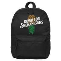 Down For Shenanigans Swinger Couple Upside Down Pineapple 16 in Basic Backpack