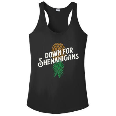 Down For Shenanigans Swinger Couple Upside Down Pineapple Ladies PosiCharge Competitor Racerback Tank