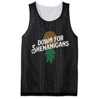 Down For Shenanigans Swinger Couple Upside Down Pineapple Mesh Reversible Basketball Jersey Tank