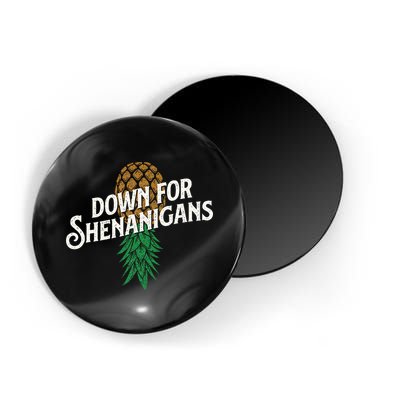 Down For Shenanigans Swinger Couple Upside Down Pineapple Magnet
