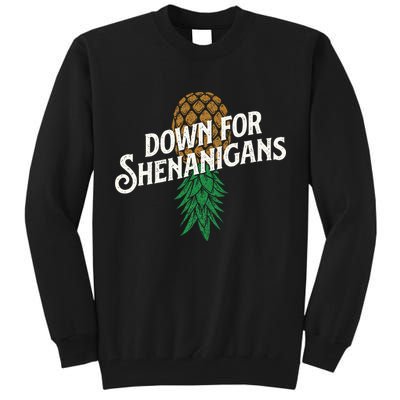Down For Shenanigans Swinger Couple Upside Down Pineapple Tall Sweatshirt
