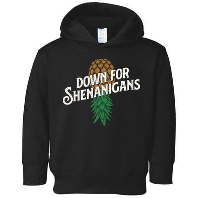 Down For Shenanigans Swinger Couple Upside Down Pineapple Toddler Hoodie