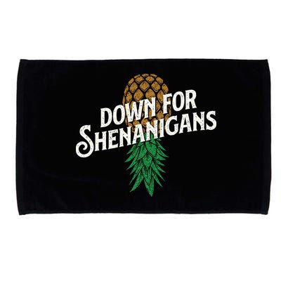 Down For Shenanigans Swinger Couple Upside Down Pineapple Microfiber Hand Towel