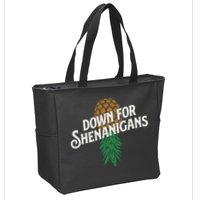 Down For Shenanigans Swinger Couple Upside Down Pineapple Zip Tote Bag