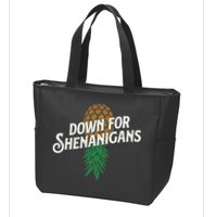 Down For Shenanigans Swinger Couple Upside Down Pineapple Zip Tote Bag