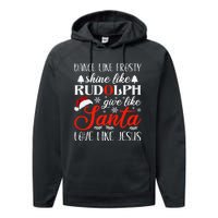 Dance Frosty Shine Rudolph Give Santa Love Jesus Christian  Performance Fleece Hoodie