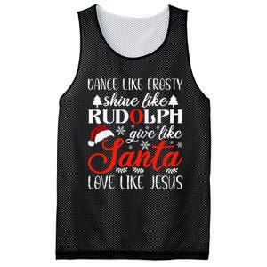 Dance Frosty Shine Rudolph Give Santa Love Jesus Christian  Mesh Reversible Basketball Jersey Tank