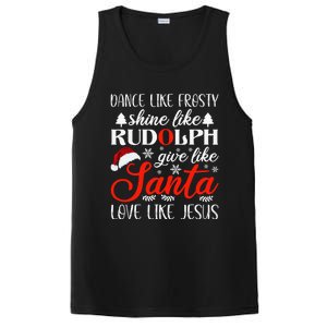 Dance Frosty Shine Rudolph Give Santa Love Jesus Christian  PosiCharge Competitor Tank