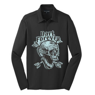 Dart Forever Skull Silk Touch Performance Long Sleeve Polo