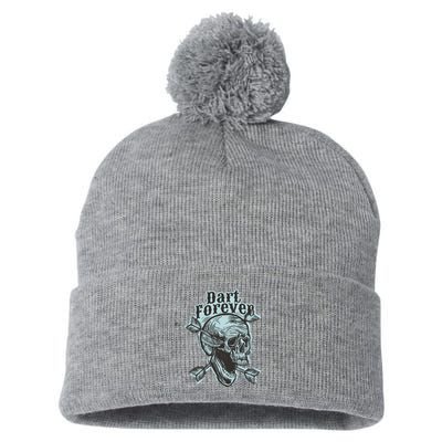Dart Forever Skull Pom Pom 12in Knit Beanie
