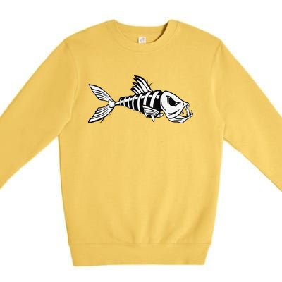 Dead Fish Skeleton Fishing Premium Crewneck Sweatshirt