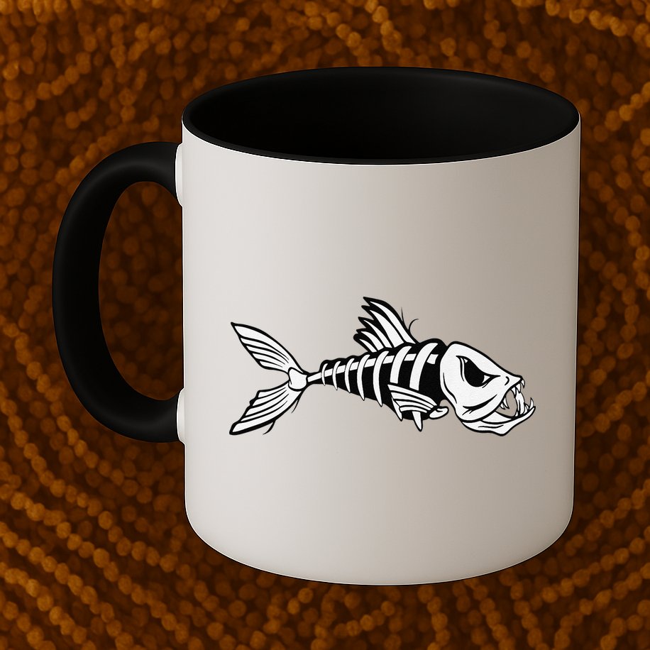 Dead Fish Skeleton Fishing Mug