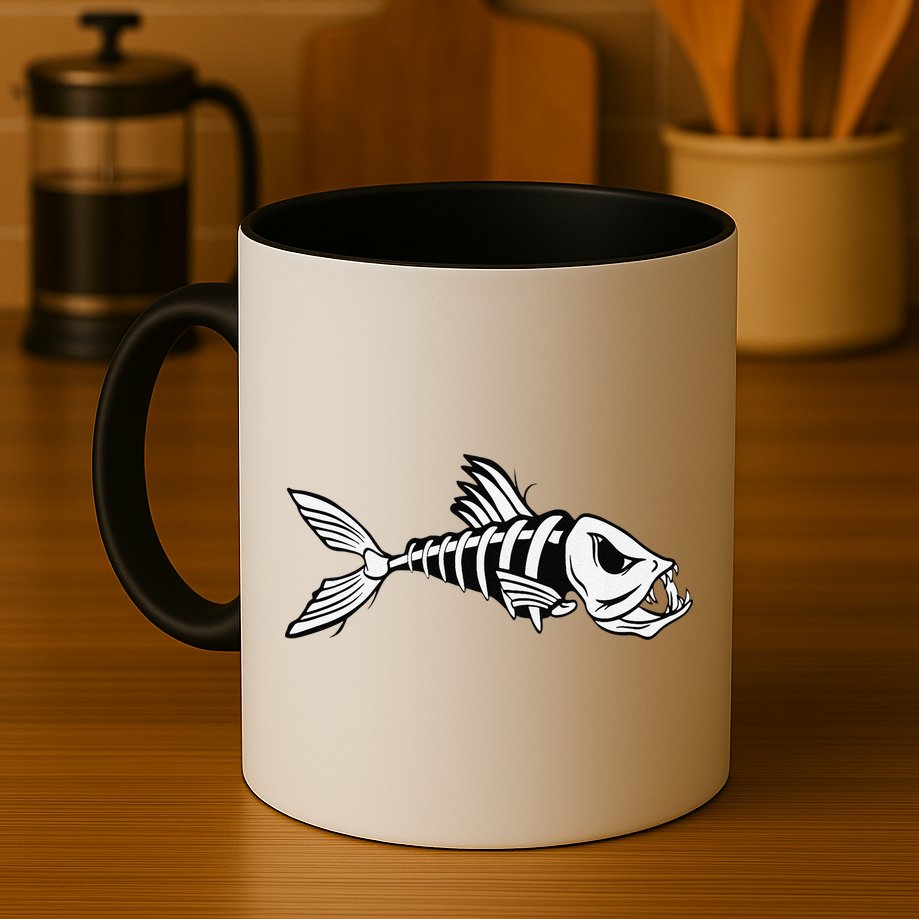 Dead Fish Skeleton Fishing Mug