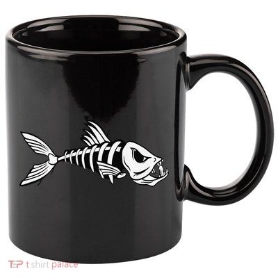 Dead Fish Skeleton Fishing 11oz C Handle Ceramic Mug
