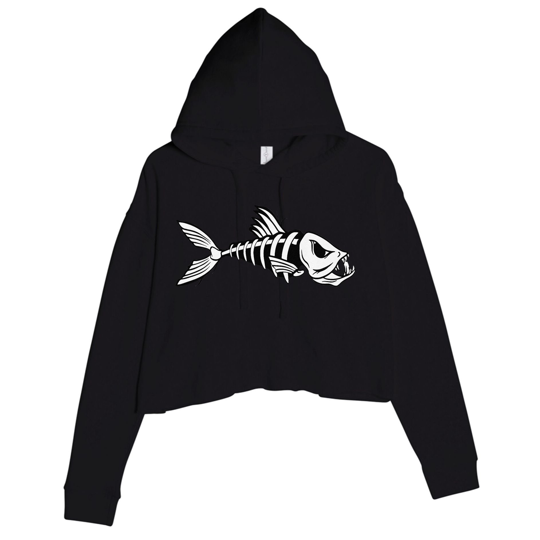 Dead Fish Skeleton Fishing Crop Fleece Hoodie