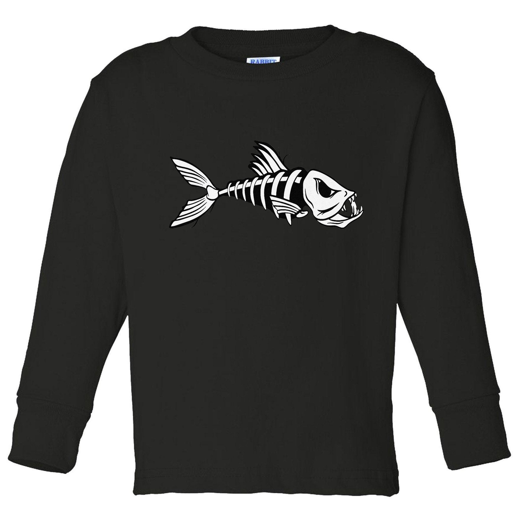 Dead Fish Skeleton Fishing Toddler Long Sleeve Shirt