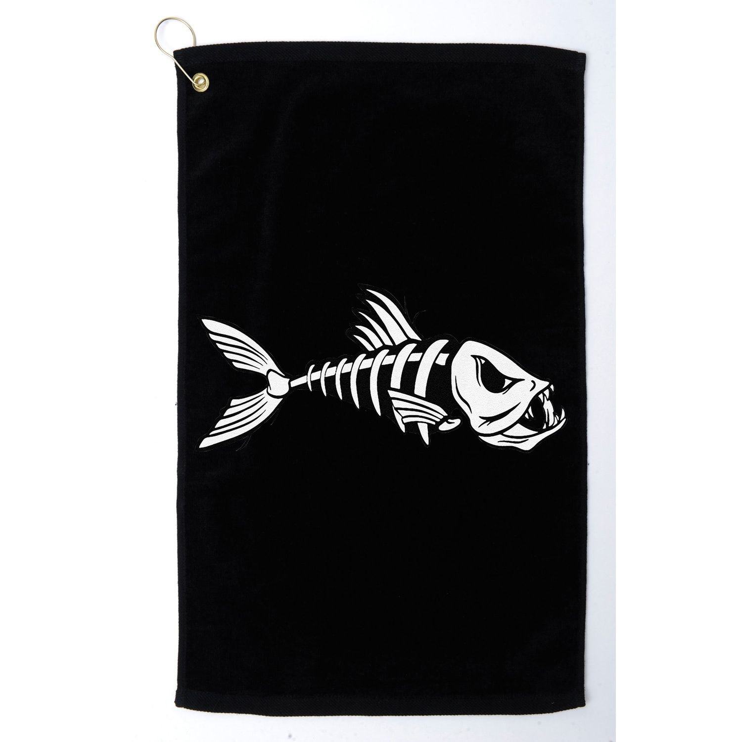 Dead Fish Skeleton Fishing Golf Towel