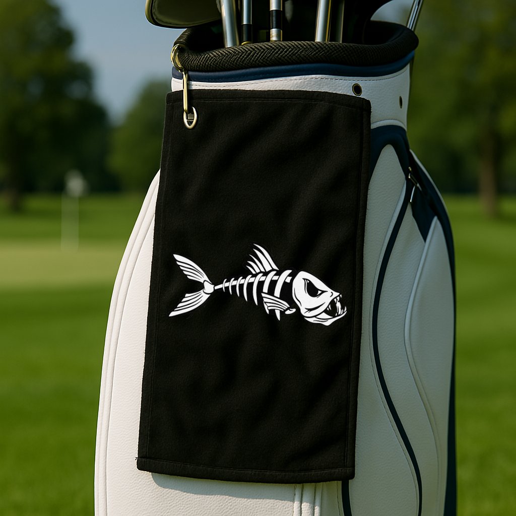 Dead Fish Skeleton Fishing Golf Towel