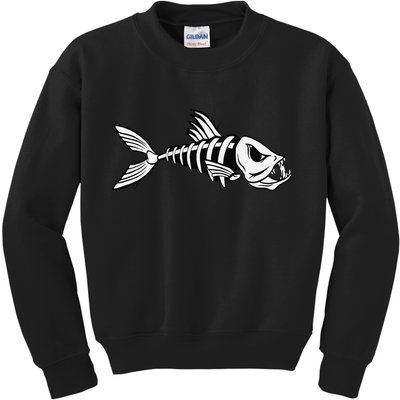 Dead Fish Skeleton Fishing Kids Sweatshirt