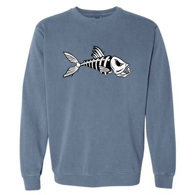 Dead Fish Skeleton Fishing Garment-Dyed Sweatshirt