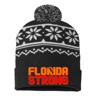 Distressed Florida Strong USA-Made Snowflake Beanie