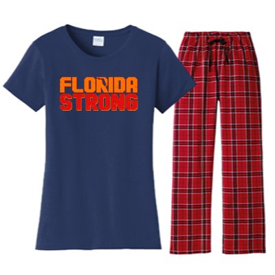 Distressed Florida Strong Women's Flannel Pajama Set