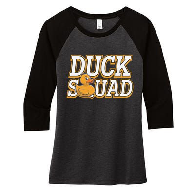 Ducky Family Squad Quacking Up Together Women's Tri-Blend 3/4-Sleeve Raglan Shirt