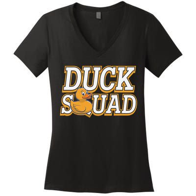 Ducky Family Squad Quacking Up Together Women's V-Neck T-Shirt