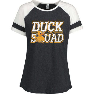 Ducky Family Squad Quacking Up Together Enza Ladies Jersey Colorblock Tee