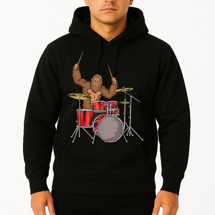 Drummer Funny Sasquatch Bigfoot Drumming Hoodie