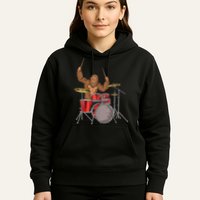 Drummer Funny Sasquatch Bigfoot Drumming Hoodie