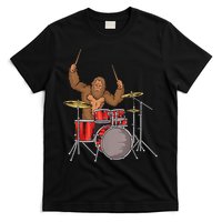 Drummer Funny Sasquatch Bigfoot Drumming T-Shirt