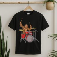 Drummer Funny Sasquatch Bigfoot Drumming T-Shirt