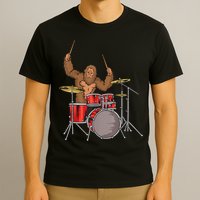 Drummer Funny Sasquatch Bigfoot Drumming T-Shirt