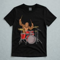 Drummer Funny Sasquatch Bigfoot Drumming T-Shirt