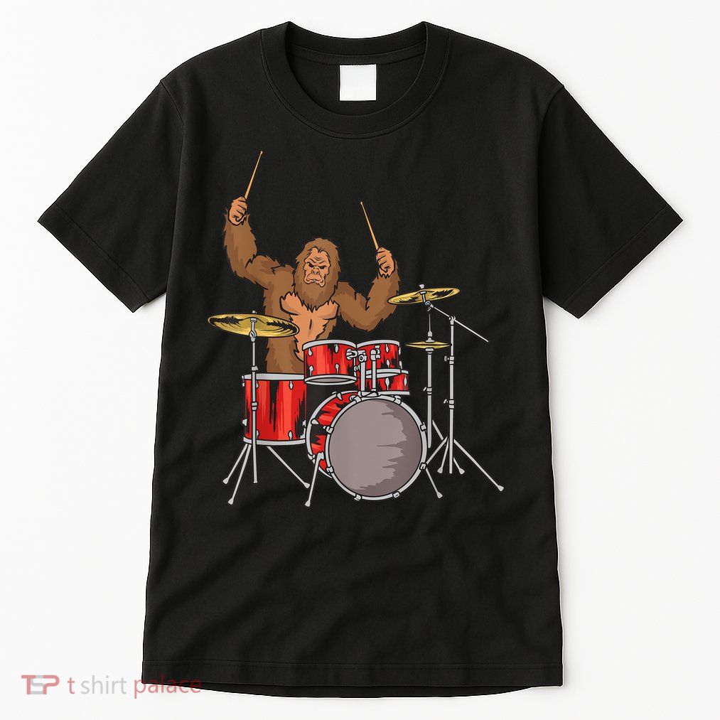 Drummer Funny Sasquatch Bigfoot Drumming Tall T-Shirt