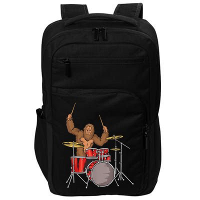 Drummer Funny Sasquatch Bigfoot Drumming Impact Tech Backpack