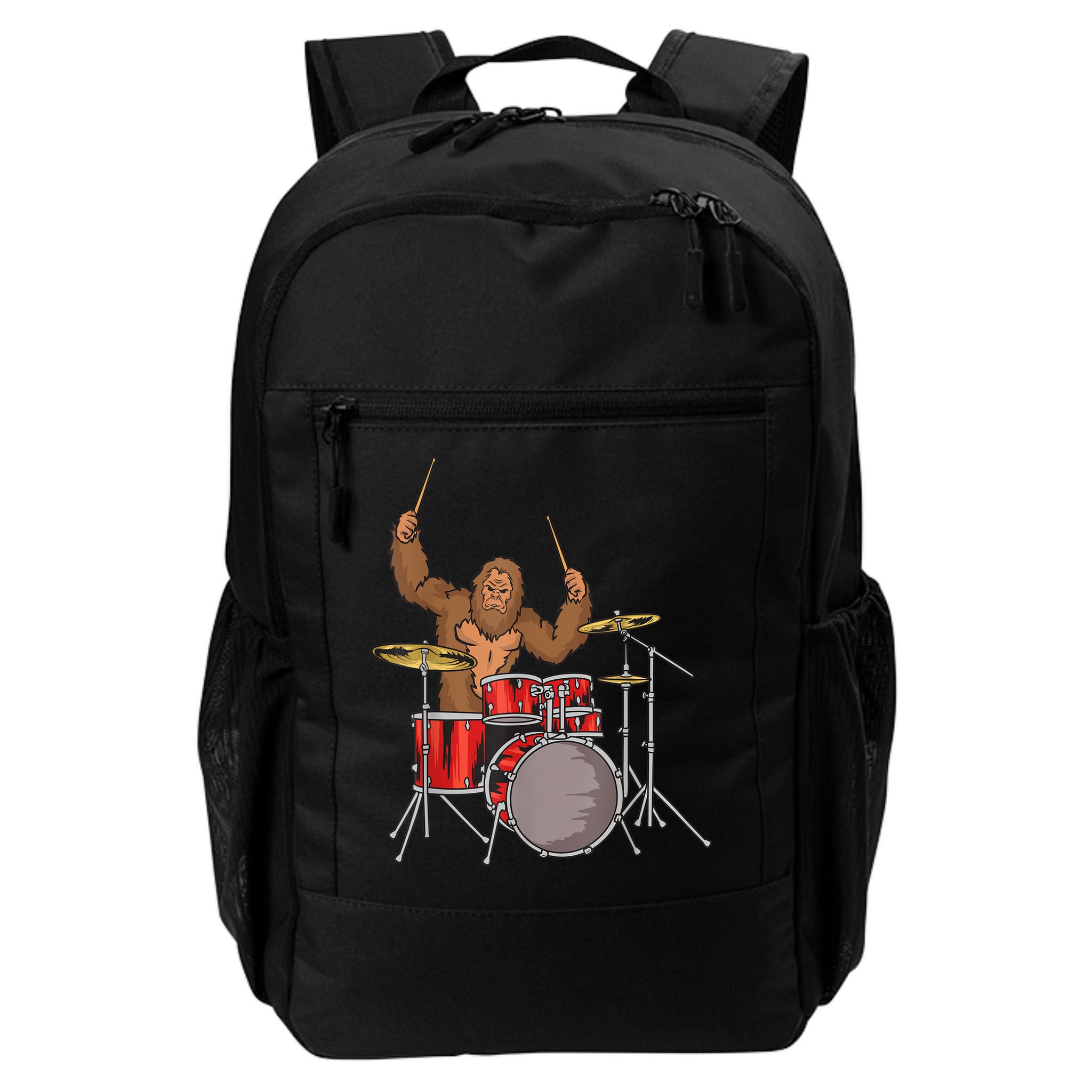 Drummer Funny Sasquatch Bigfoot Drumming Backpack