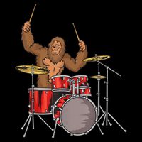 Drummer Funny Sasquatch Bigfoot Drumming Button