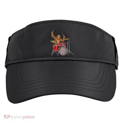 Drummer Funny Sasquatch Bigfoot Drumming Adult Drive Performance Visor