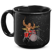Drummer Funny Sasquatch Bigfoot Drumming 15oz Campfire Ceramic Mug