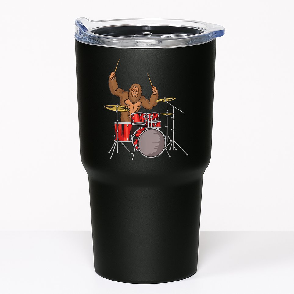 Drummer Funny Sasquatch Bigfoot Drumming Tumbler