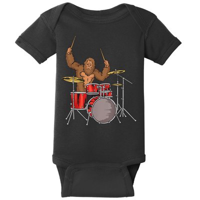 Drummer Funny Sasquatch Bigfoot Drumming Baby Bodysuit