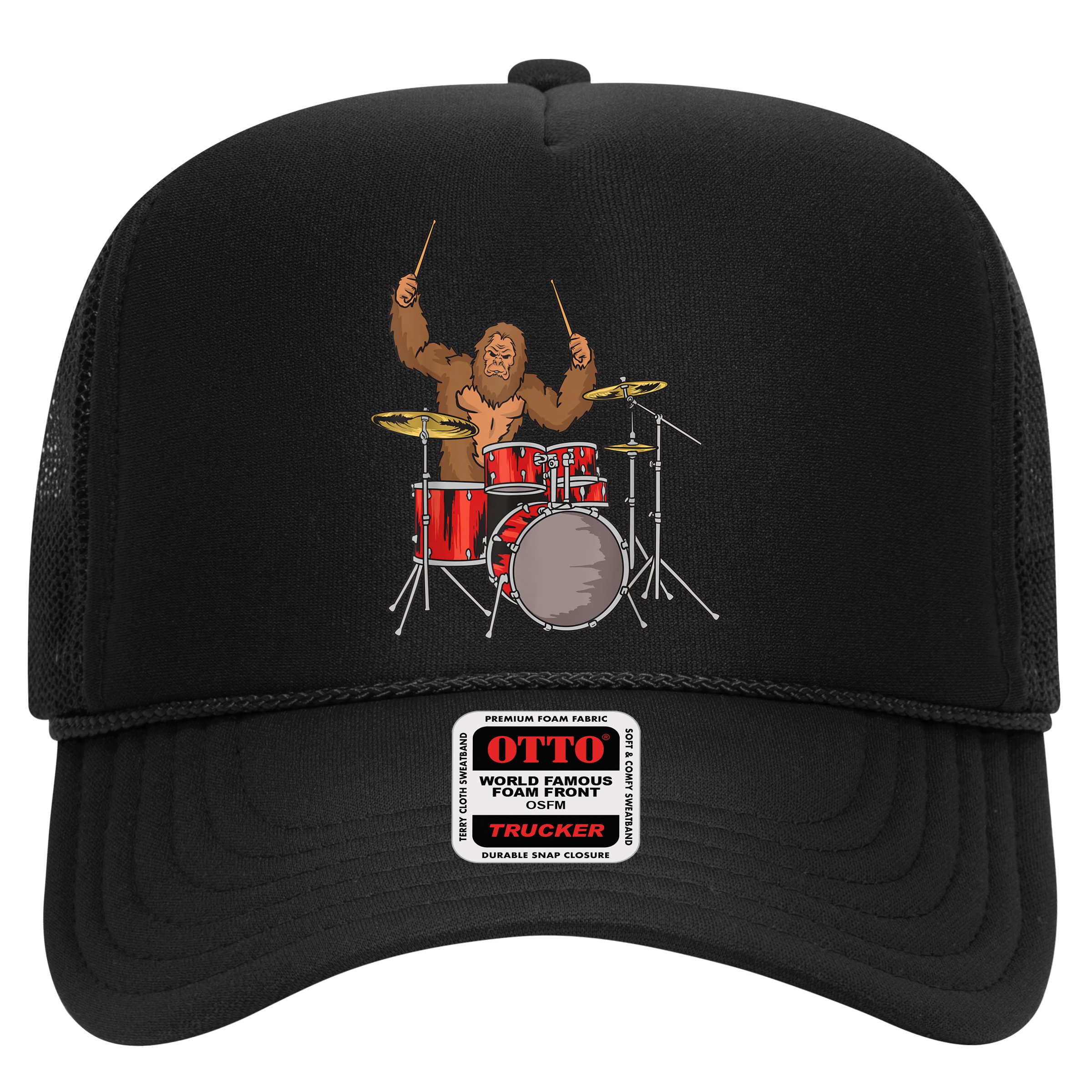 Drummer Funny Sasquatch Bigfoot Drumming Hat