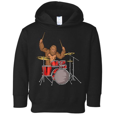 Drummer Funny Sasquatch Bigfoot Drumming Toddler Hoodie