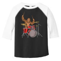 Drummer Funny Sasquatch Bigfoot Drumming Toddler Fine Jersey T-Shirt